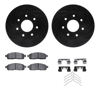 R1 Concepts® - eLINE Series Drilled and Slotted Front Brake Kit with Performance Off-Road/Tow Brake Pads
