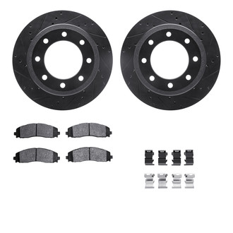 R1 Concepts® - eLINE Series Drilled and Slotted Rear Brake Kit with Performance Off-Road/Tow Brake Pads
