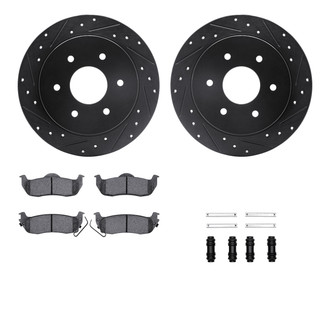 R1 Concepts® - eLINE Series Drilled and Slotted Rear Brake Kit with Performance Off-Road/Tow Brake Pads