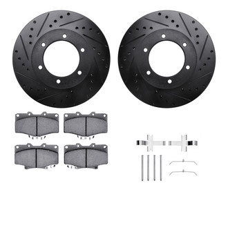 R1 Concepts® - eLINE Series Drilled and Slotted Front Brake Kit with Performance Off-Road/Tow Brake Pads