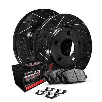 R1 Concepts® - eLINE Series Drilled and Slotted Rear Brake Kit with Performance Off-Road/Tow Brake Pads