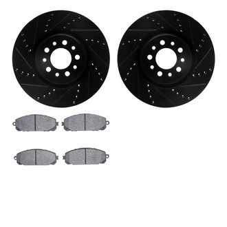 R1 Concepts® - Drilled and Slotted Front Brake Kit with Performance Off-Road/Tow Brake Pads