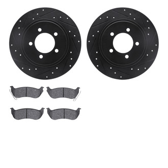R1 Concepts® - Drilled and Slotted Rear Brake Kit with Performance Off-Road/Tow Brake Pads