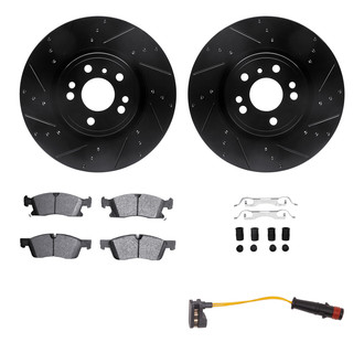 R1 Concepts® - Drilled and Slotted Front Brake Kit with Performance Off-Road/Tow Brake Pads