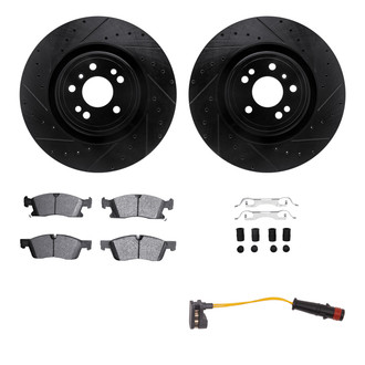 R1 Concepts® - Drilled and Slotted Front Brake Kit with Performance Off-Road/Tow Brake Pads