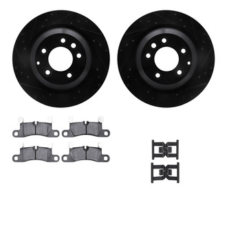 R1 Concepts® - eLINE Series Drilled and Slotted Rear Brake Kit with Ceramic Pads