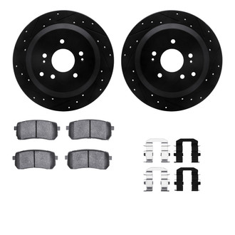 R1 Concepts® - eLINE Series Drilled and Slotted Rear Brake Kit with Ceramic Pads