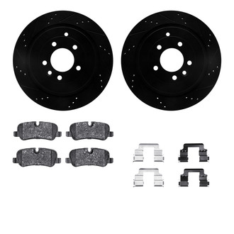 R1 Concepts® - eLINE Series Drilled and Slotted Rear Brake Kit with Ceramic Pads