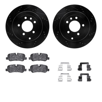 R1 Concepts® - eLINE Series Drilled and Slotted Rear Brake Kit with Ceramic Pads