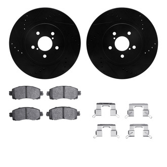 R1 Concepts® - eLINE Series Drilled and Slotted Front Brake Kit with Ceramic Pads