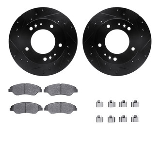 R1 Concepts® - eLINE Series Drilled and Slotted Front Brake Kit with Ceramic Pads