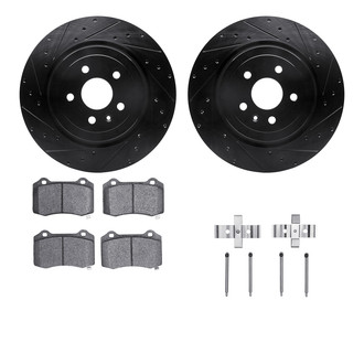 R1 Concepts® - eLINE Series Drilled and Slotted Rear Brake Kit with Ceramic Pads
