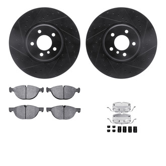 R1 Concepts® - eLINE Series Drilled and Slotted Front Brake Kit with Ceramic Pads