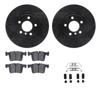 R1 Concepts® - eLINE Series Drilled and Slotted Front Brake Kit with Ceramic Pads