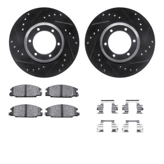 R1 Concepts® - eLINE Series Drilled and Slotted Front Brake Kit with Ceramic Pads