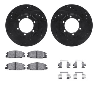 R1 Concepts® - eLINE Series Drilled and Slotted Front Brake Kit with Ceramic Pads