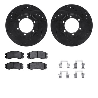 R1 Concepts® - eLINE Series Drilled and Slotted Front Brake Kit with Ceramic Pads