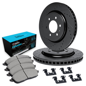 R1 Concepts® - eLINE Series Drilled and Slotted Brake Kit with Ceramic Pads