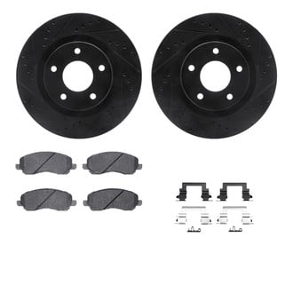 R1 Concepts® - eLINE Series Drilled and Slotted Front Brake Kit with Ceramic Pads