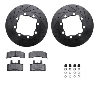 R1 Concepts® - eLINE Series Drilled and Slotted Front Brake Kit with Ceramic Pads
