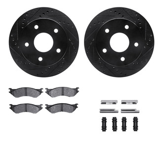 R1 Concepts® - eLINE Series Drilled and Slotted Front Brake Kit with Ceramic Pads