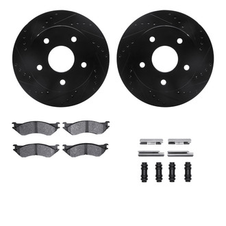 R1 Concepts® - Drilled and Slotted Front Brake Kit with Ceramic Pads