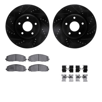 R1 Concepts® - eLINE Series Drilled and Slotted Front Brake Kit with Ceramic Pads