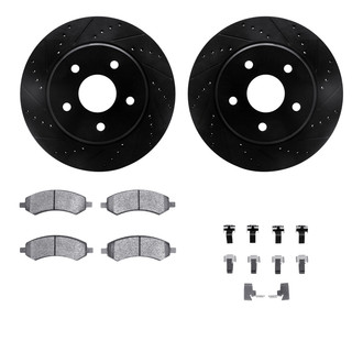 R1 Concepts® - Drilled and Slotted Front Brake Kit with Ceramic Pads