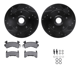R1 Concepts® - eLINE Series Drilled and Slotted Front Brake Kit with Ceramic Pads