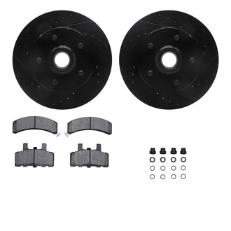 R1 Concepts® - eLINE Series Drilled and Slotted Front Brake Kit with Ceramic Pads