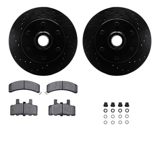 R1 Concepts® - eLINE Series Drilled and Slotted Front Brake Kit with Ceramic Pads