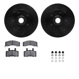 R1 Concepts® - eLINE Series Drilled and Slotted Front Brake Kit with Ceramic Pads