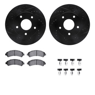 R1 Concepts® - eLINE Series Drilled and Slotted Front Brake Kit with Ceramic Pads