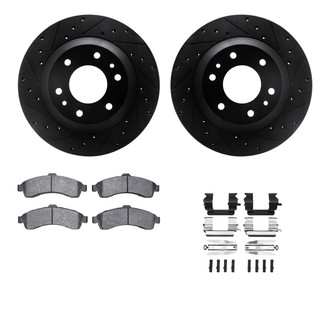 R1 Concepts® - eLINE Series Drilled and Slotted Front Brake Kit with Ceramic Pads
