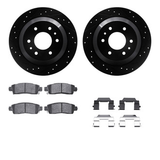 R1 Concepts® - eLINE Series Drilled and Slotted Rear Brake Kit with Ceramic Pads