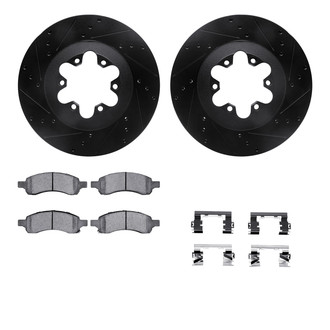 R1 Concepts® - eLINE Series Drilled and Slotted Front Brake Kit with Ceramic Pads