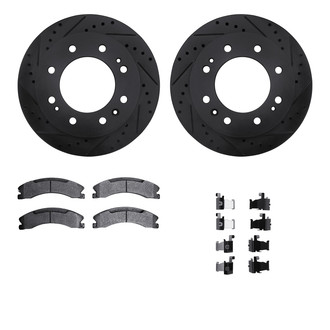 R1 Concepts® - eLINE Series Drilled and Slotted Front Brake Kit with Ceramic Pads