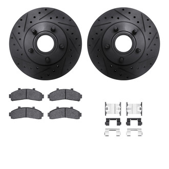 R1 Concepts® - Drilled and Slotted Front Brake Kit with Ceramic Pads