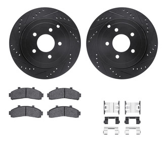 R1 Concepts® - Drilled and Slotted Front Brake Kit with Ceramic Pads