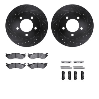 R1 Concepts® - Drilled and Slotted Front Brake Kit with Ceramic Pads