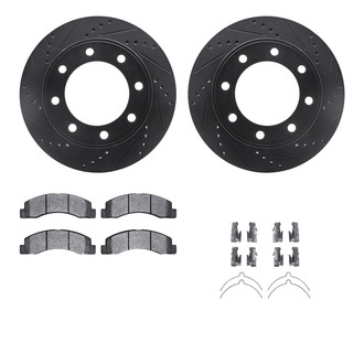 R1 Concepts® - Drilled and Slotted Front Brake Kit with Ceramic Pads