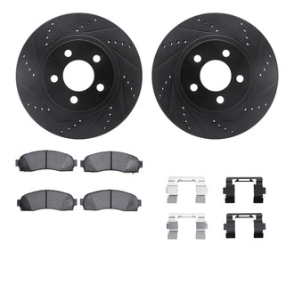 R1 Concepts® - Drilled and Slotted Front Brake Kit with Ceramic Pads