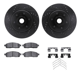 R1 Concepts® - eLINE Series Drilled and Slotted Front Brake Kit with Ceramic Pads