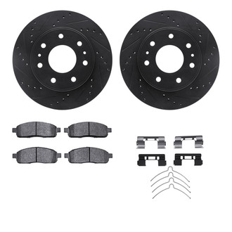 R1 Concepts® - eLINE Series Drilled and Slotted Front Brake Kit with Ceramic Pads