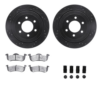 R1 Concepts® - eLINE Series Drilled and Slotted Rear Brake Kit with Ceramic Pads