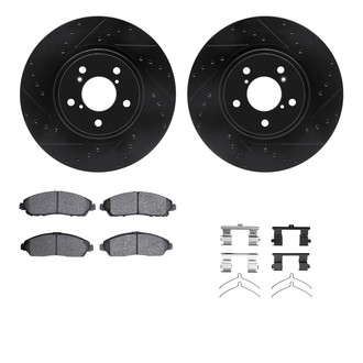 R1 Concepts® - Drilled and Slotted Front Brake Kit with Ceramic Pads