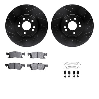 R1 Concepts® - eLINE Series Drilled and Slotted Front Brake Kit with Ceramic Pads