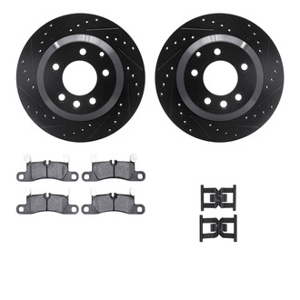 R1 Concepts® - eLINE Series Drilled and Slotted Rear Brake Kit with Ceramic Pads
