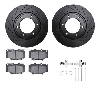 R1 Concepts® - eLINE Series Drilled and Slotted Front Brake Kit with Ceramic Pads