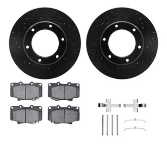R1 Concepts® - eLINE Series Drilled and Slotted Front Brake Kit with Ceramic Pads